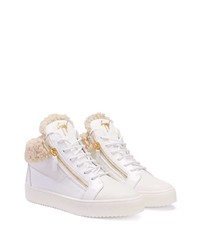 Baskets montantes en cuir blanches Giuseppe Zanotti