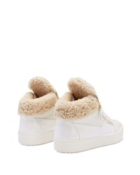 Baskets montantes en cuir blanches Giuseppe Zanotti