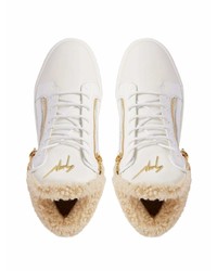 Baskets montantes en cuir blanches Giuseppe Zanotti