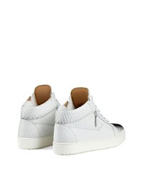 Baskets montantes en cuir blanches Giuseppe Zanotti