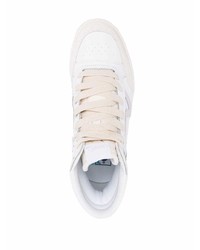 Baskets montantes en cuir blanches Vans