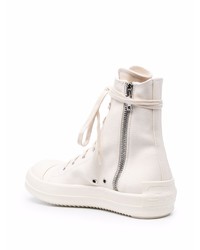 Baskets montantes en cuir blanches Rick Owens DRKSHDW