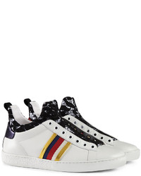 Baskets montantes en cuir blanches Gucci