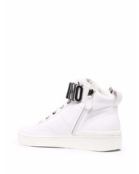 Baskets montantes en cuir blanches Moschino