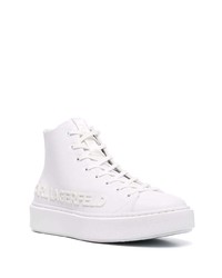 Baskets montantes en cuir blanches Karl Lagerfeld