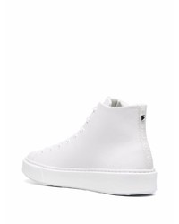 Baskets montantes en cuir blanches Karl Lagerfeld