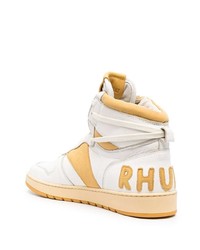 Baskets montantes en cuir blanches Rhude