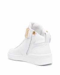 Baskets montantes en cuir blanches Moschino