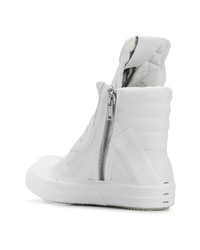 Baskets montantes en cuir blanches Rick Owens