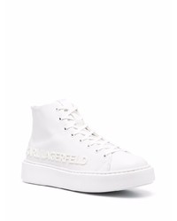 Baskets montantes en cuir blanches Karl Lagerfeld