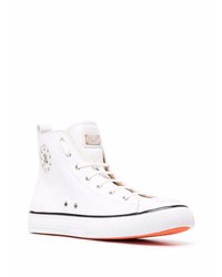 Baskets montantes en cuir blanches Philipp Plein