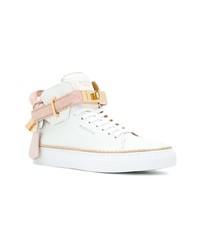 Baskets montantes en cuir blanches Buscemi