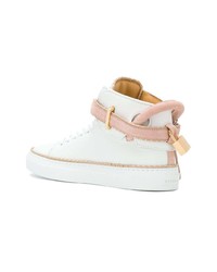 Baskets montantes en cuir blanches Buscemi