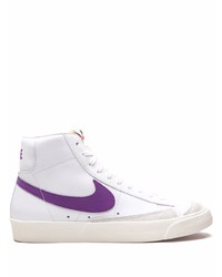 Baskets montantes en cuir blanches Nike