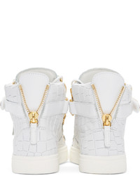 Baskets montantes en cuir blanches Giuseppe Zanotti