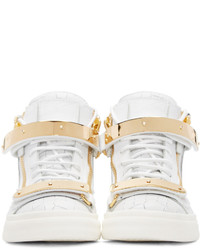 Baskets montantes en cuir blanches Giuseppe Zanotti