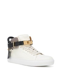 Baskets montantes en cuir blanches Buscemi