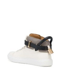 Baskets montantes en cuir blanches Buscemi