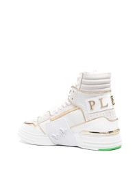 Baskets montantes en cuir blanches Philipp Plein