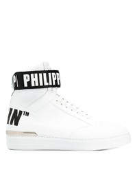 Baskets montantes en cuir blanches Philipp Plein