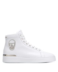 Baskets montantes en cuir blanches Philipp Plein