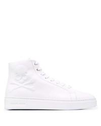 Baskets montantes en cuir blanches Philipp Plein