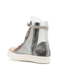 Baskets montantes en cuir blanches Rick Owens