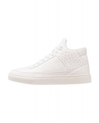 Baskets montantes en cuir blanches Pieces