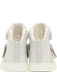 Baskets montantes en cuir blanches Balmain