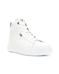 Baskets montantes en cuir blanches Ea7 Emporio Armani