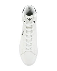 Baskets montantes en cuir blanches Ea7 Emporio Armani