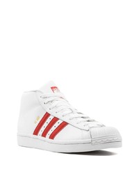 Baskets montantes en cuir blanches adidas