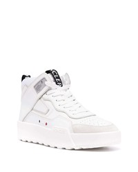 Baskets montantes en cuir blanches Moncler