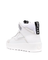 Baskets montantes en cuir blanches Moncler