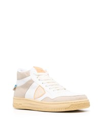 Baskets montantes en cuir blanches Philippe Model Paris