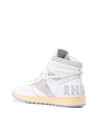 Baskets montantes en cuir blanches Rhude