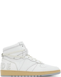 Baskets montantes en cuir blanches Rhude