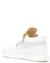 Baskets montantes en cuir blanches Giuseppe Zanotti Design