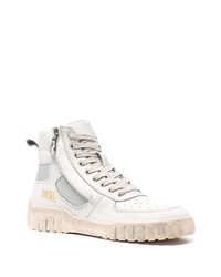 Baskets montantes en cuir blanches Diesel