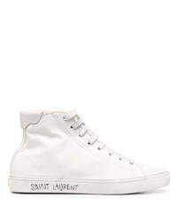 Baskets montantes en cuir blanches Saint Laurent