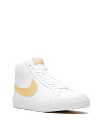 Baskets montantes en cuir blanches Nike