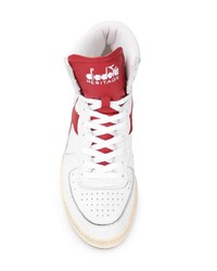 Baskets montantes en cuir blanches Diadora