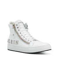 Baskets montantes en cuir blanches Philipp Plein