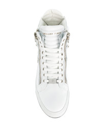 Baskets montantes en cuir blanches Philipp Plein