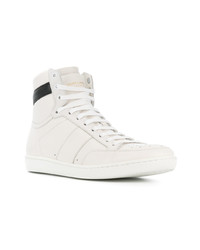 Baskets montantes en cuir blanches Saint Laurent