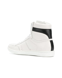 Baskets montantes en cuir blanches Saint Laurent