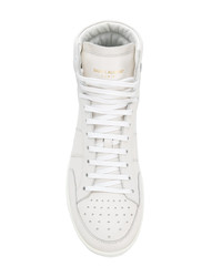 Baskets montantes en cuir blanches Saint Laurent