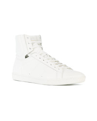 Baskets montantes en cuir blanches Saint Laurent