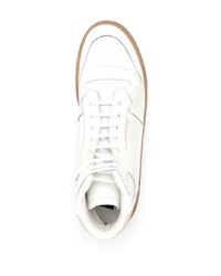 Baskets montantes en cuir blanches Saint Laurent