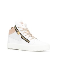 Baskets montantes en cuir blanches Giuseppe Zanotti Design